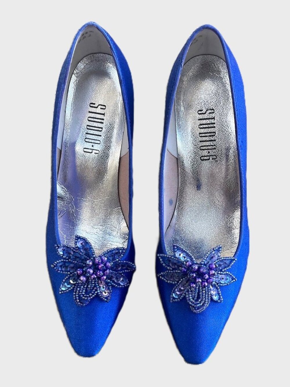 Studio‑6 Blue Satin Heels – Size 42
